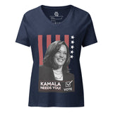 KAMALA NEEDS YOU! Women’s Relaxed V-Neck T-Shirt