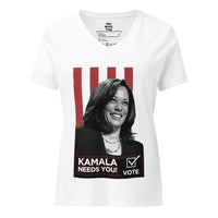 KAMALA NEEDS YOU! Women’s Relaxed V-Neck T-Shirt
