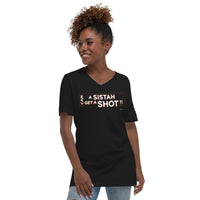 Can A Sistah Get A Shot?! V-Neck T-Shirt